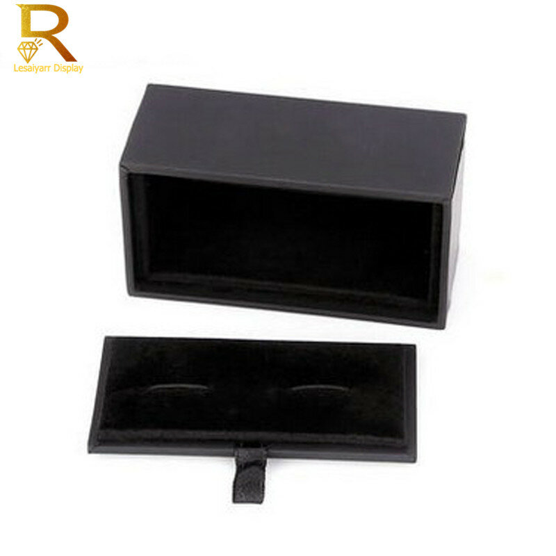 Free Shipping Cufflinks Black Jewelry Storage Manager Case Cuff links Display Box Holder Classic Fashion Gift Box Menswear