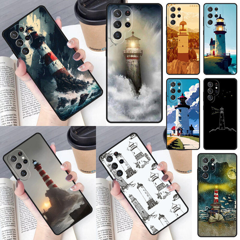 Lighthouse Cover For Samsung Galaxy S23 Ultra S22 S20 S21 FE S8 S9 S10 Plus Note 10 20 Ultra phone Case