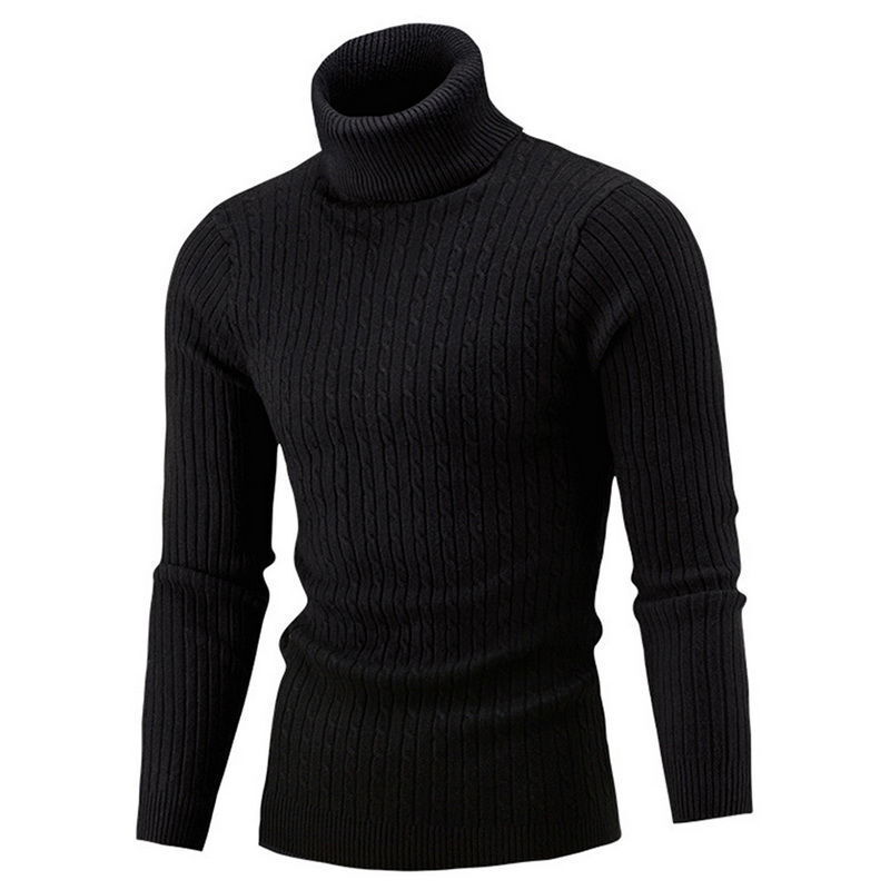 Suéter de gola alta slim fit masculino, pulôver de malha, jumper quente, casual, outono, inverno, novo, 2023