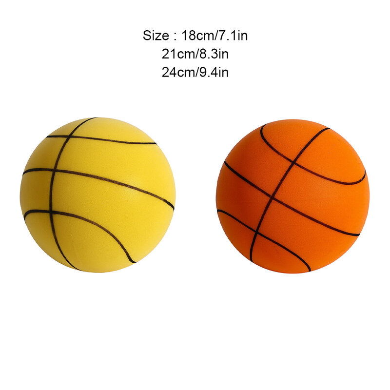 Basquete elástico silencioso atualizado para crianças, bola de treinamento indoor, brinquedo silencioso e seguro, tamanho 7
