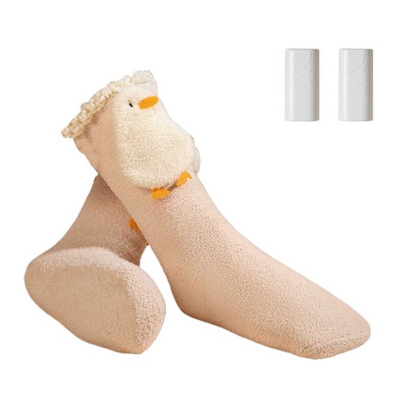 Bonito elétrico aquecido meias de algodão 3 engrenagem meias de aquecimento ajustável pé mais quente 95ac