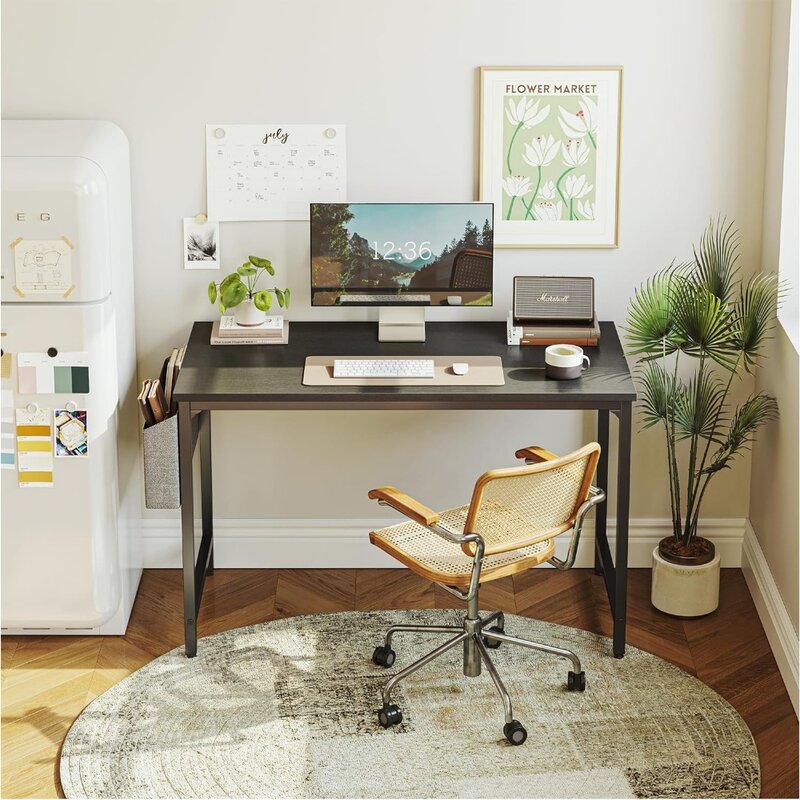 CubiCubi-Bureau d'ordinateur noir, table d'écriture d'étude de 63 pouces, pour bureau à domicile, bureau PC de style moderne et simple