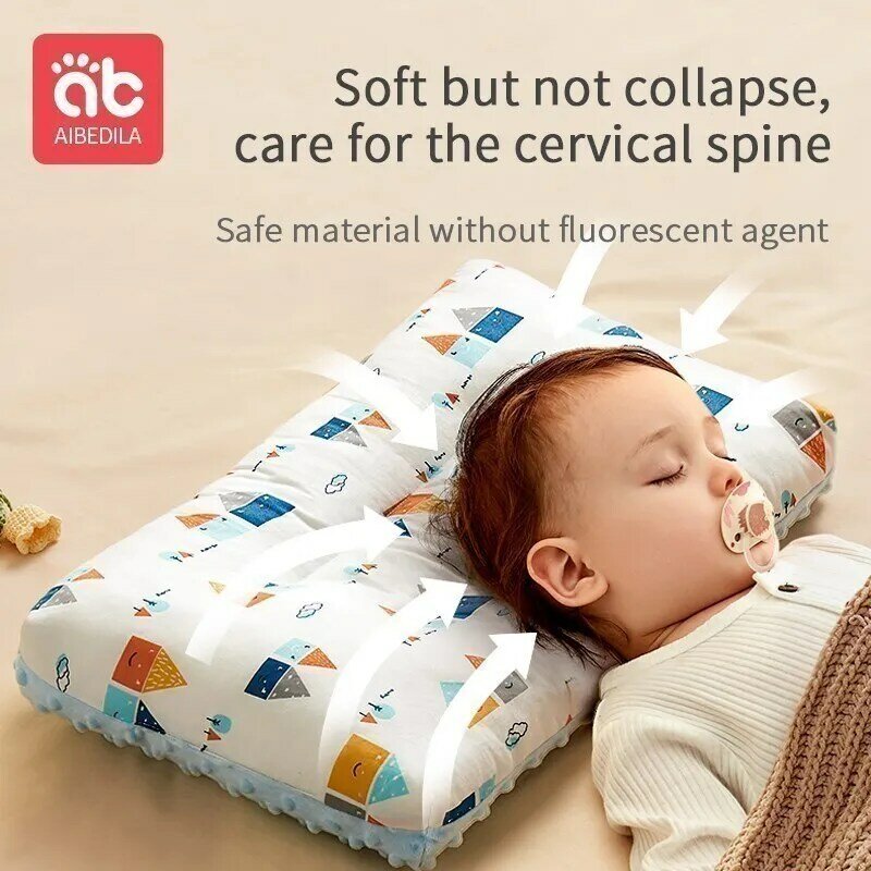 AIBEDILA poduszka dla noworodków poduszki dla niemowląt zagłówek wysokiej elastyczności miękkie oddychające przedmioty akcesoria pościel matka dzieci AB8082