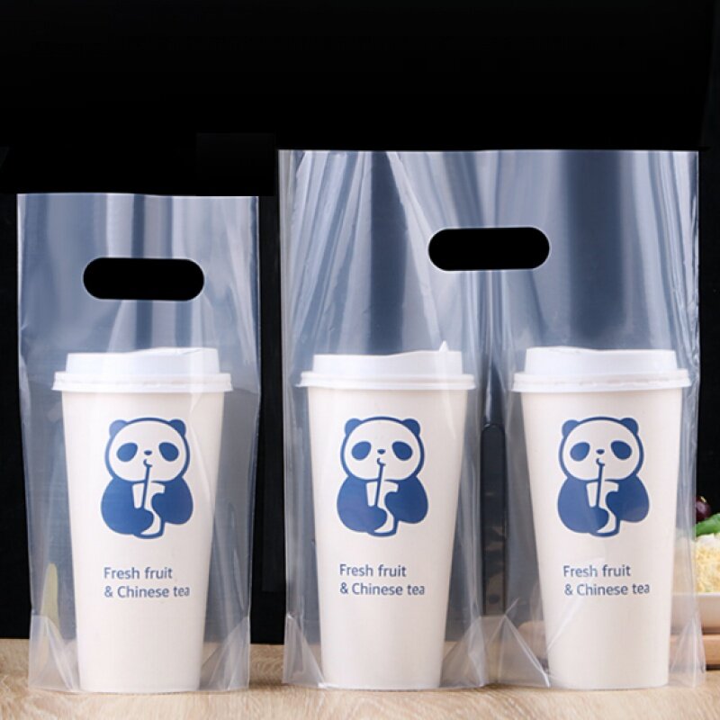 Kunden spezifisches Produkt 、 benutzer definierte transparente Waren Plastiktüten Logo mit gestanzten Griffen Bulk-Einzelhandel taschen für kleine Unternehmen