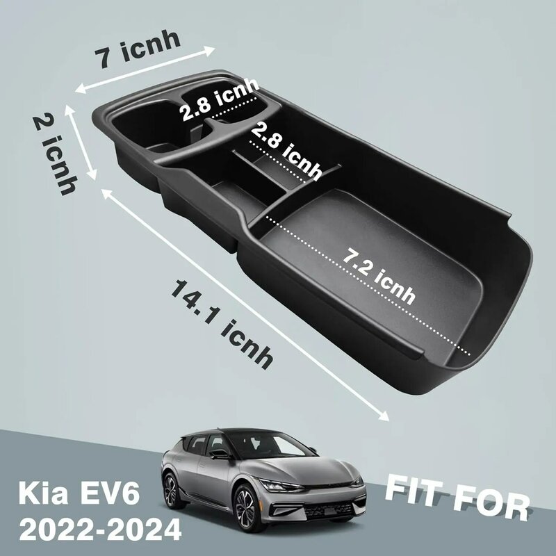 Dla EV6 dolnego konsola środkowa taca na zastawę wnętrza akcesoria do przechowywania ABS materiał z 2022 2023 2024 Kia EV6 Accessorie