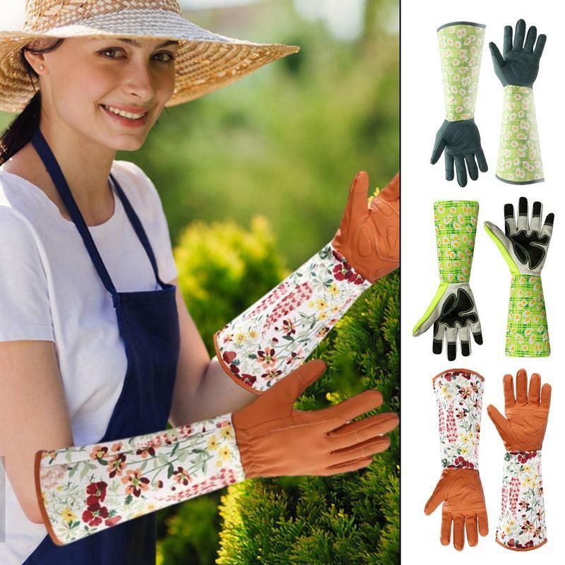 Guanti da giardinaggio protezione dell'avambraccio lungo guanti da giardinaggio leggeri e resistenti guanti da lavoro traspiranti a prova di spina per le donne