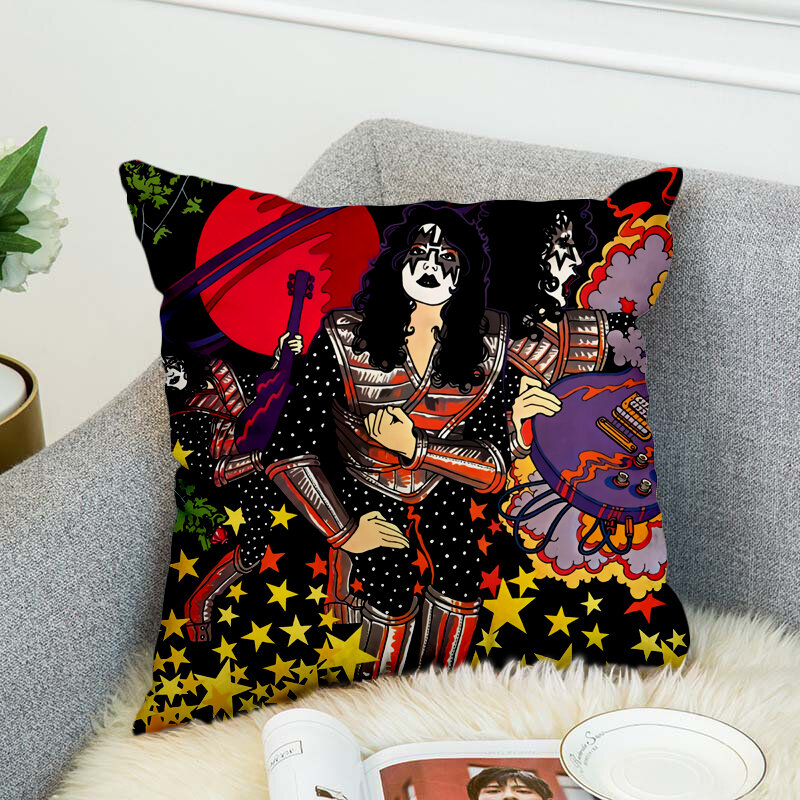 KISS Rock & Roll All Nite Party poszewka na poduszkę poliester dekoracyjny poszewki na poduszki rzuć poszewka na poduszkę style-3