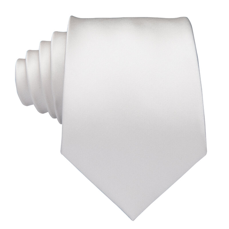 Kość słoniowa jednolity jedwab krawat ślubny dla mężczyzn Handky spinki prezent męski krawat projektant mody Business Party Dropshiping Hi-Tie