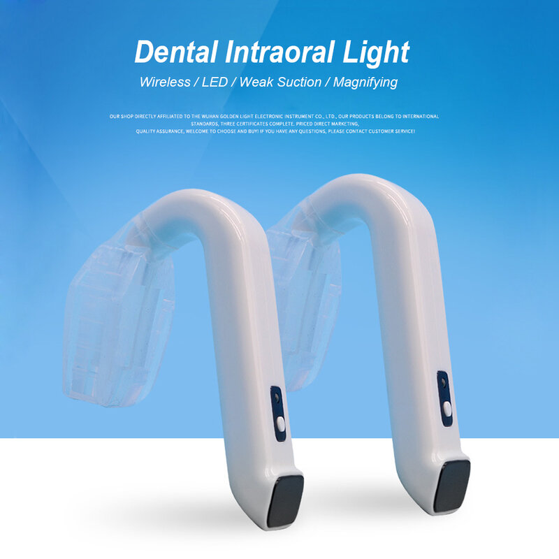 Sem fio Dental Intraoral Luz LED, Intraoral Sistema de Lâmpada de Sucção, Higiene Oral, endoscópio, dentista Magnifier, Iluminador, 1 Conjunto