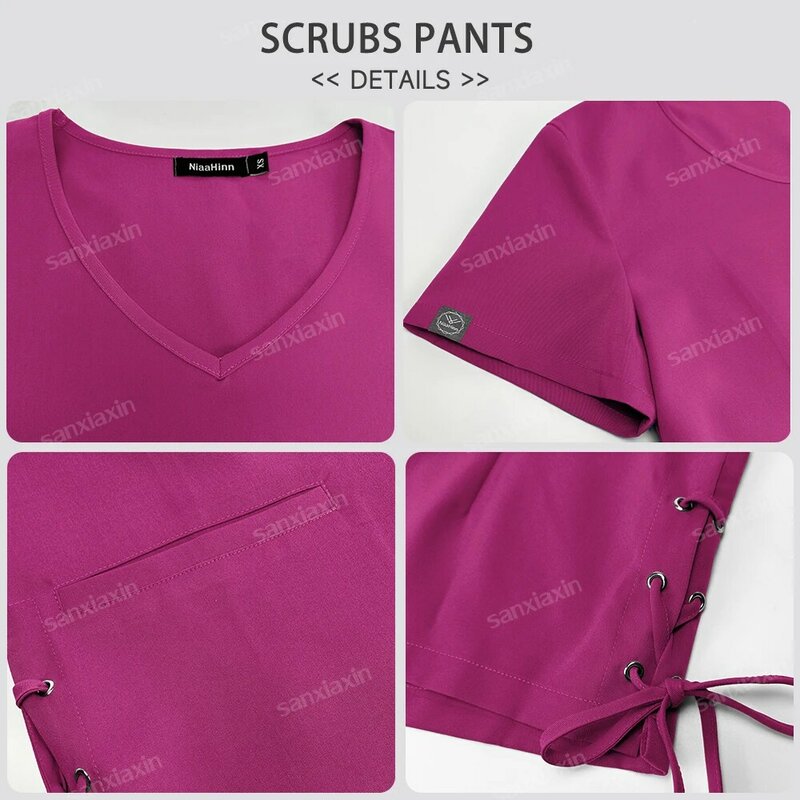 Professional Uniform Women Medical Scrub Set Surgical Top Pants Hospital Clothes Nurse Accessories Dental Clinic Beauty Workwear