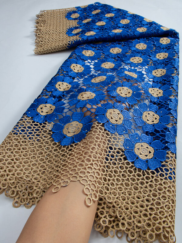 Гипюровая кружевная ткань 2023, новейшая африканская кружевная ткань, высококачественный материал для свадебного платья, шикарного платья, для шитья TY3282