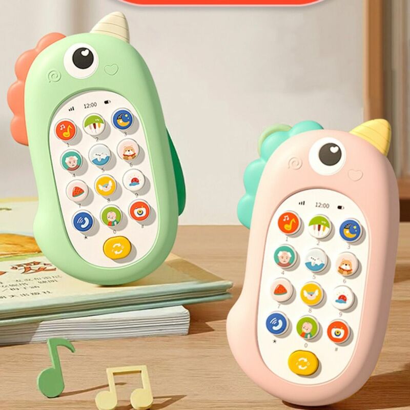 Teléfono de simulación electrónico para bebé, juguete de silicona, teléfonos electrónicos, juguetes musicales, Control de música seguro, juguete para dormir