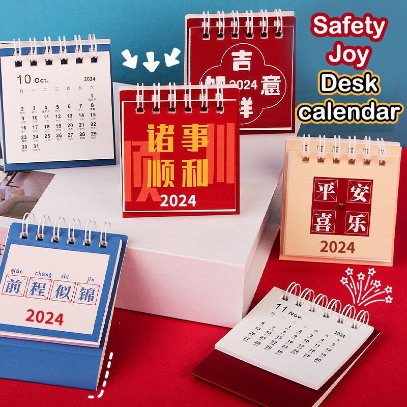 1 Set 2024 Mini Desk Calendar Office School Supplies Calendar Desk Calendar Monthly Planner Desk Accessories Decor Record