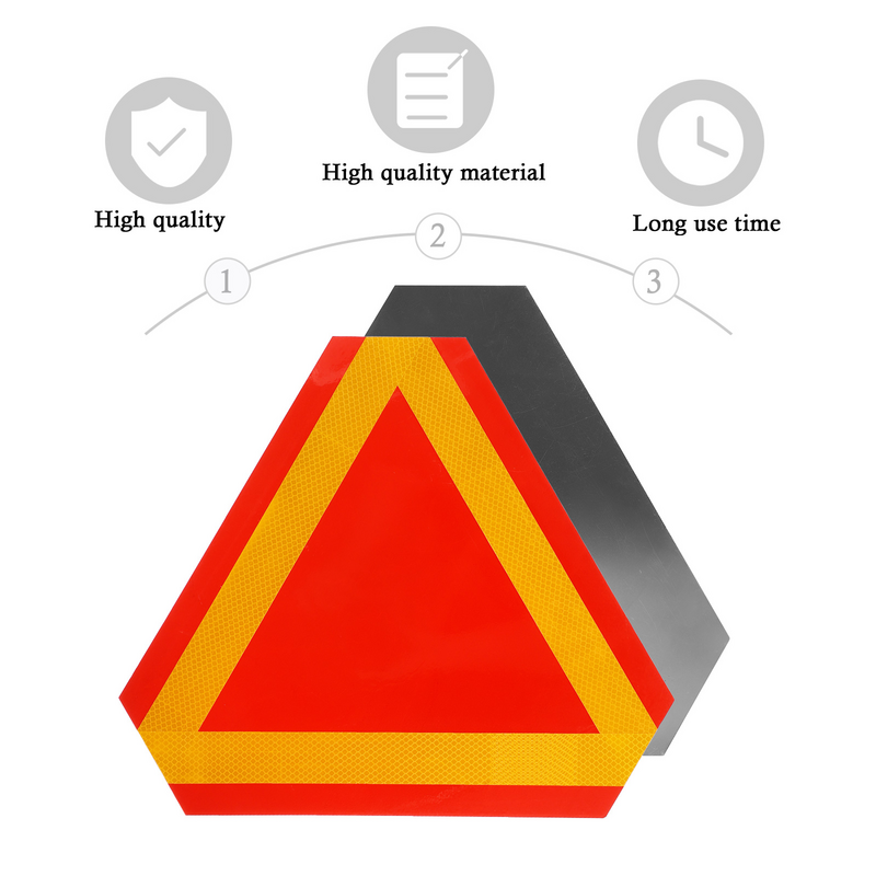 1Pcwarning Driehoek Reflecterende Weg Markeringen Langzaam Bewegend Voertuig Teken Voor Voorzichtigheid Emblemen Reflector Aluminium Plaat Veiligheid Voor Auto