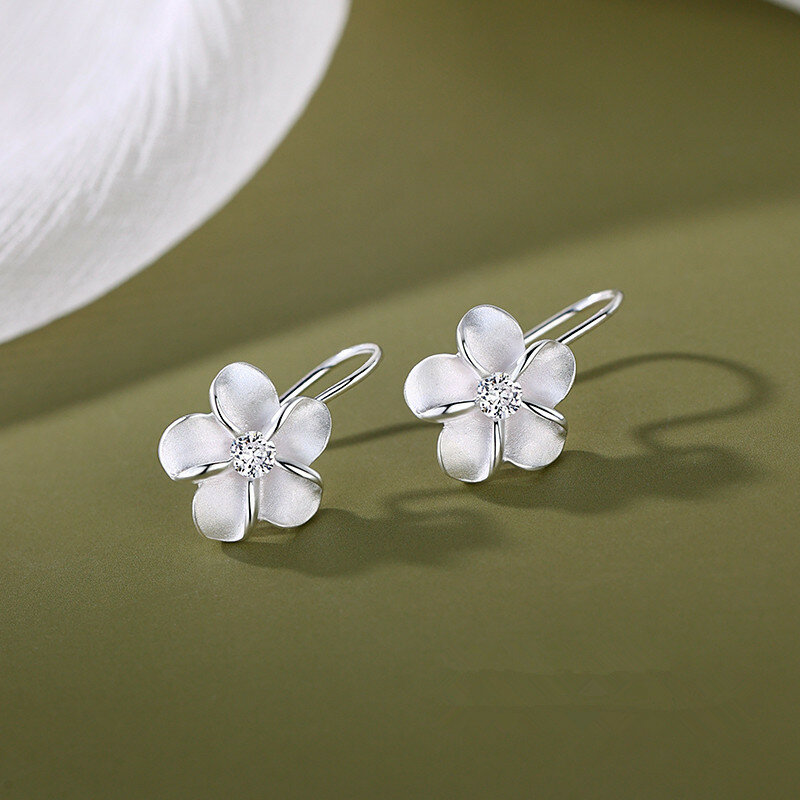 BF CLUB 925 Sterling Silver Vintage Flower Earrings For Women Trendy Earring Jewelry Prevent Allergy Party Accessories Gift