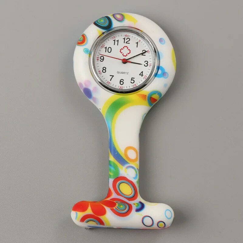 นาฬิกา FOB 10ชิ้น/ล็อตสำหรับพยาบาลกระเป๋าซิลิโคนนาฬิกาเสื้อคลุมนาฬิกาสำหรับพยาบาลแพทย์