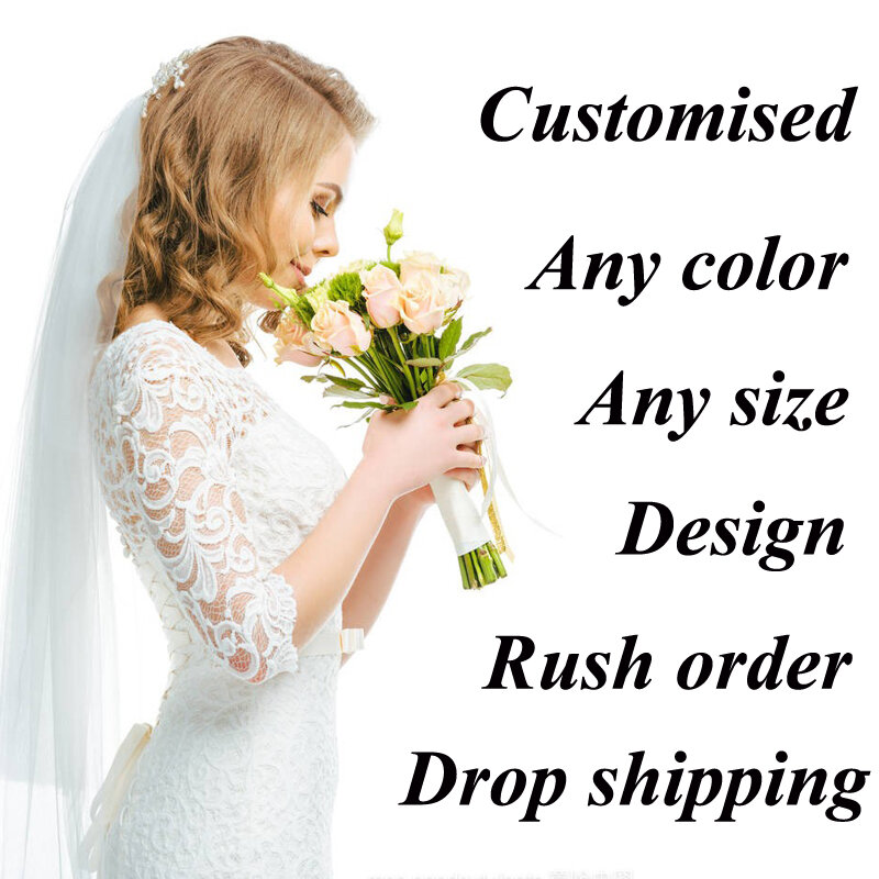 Gorgeous Slit Wedding Dresses V-neck Batwing Sleeves Appliques Court Train Wedding Gown Robe De Mariée Made To Order 2023