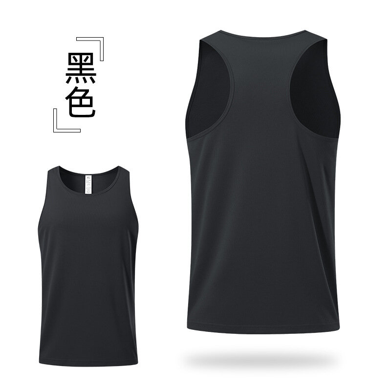 New Sports Tank Top Men Plus Size Casual Vest Quick-drying Running Racerback Vest Fitness Gym Clothing Men Sweats Workoiut Tee