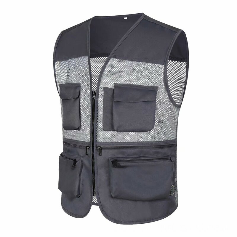 Chaleco de pesca de secado rápido para hombre, chaqueta transpirable de malla sin mangas para pesca al aire libre, con múltiples bolsillos para fotografía