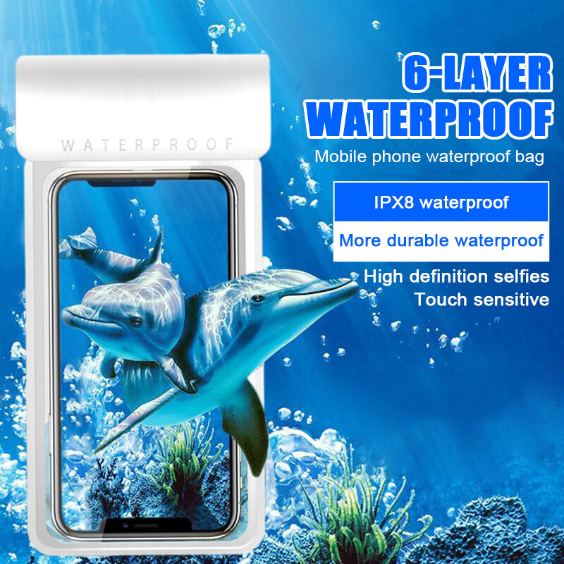 Universal Waterproof Phone Case, Adequado para o telefone móvel, Natação Case, 360 °