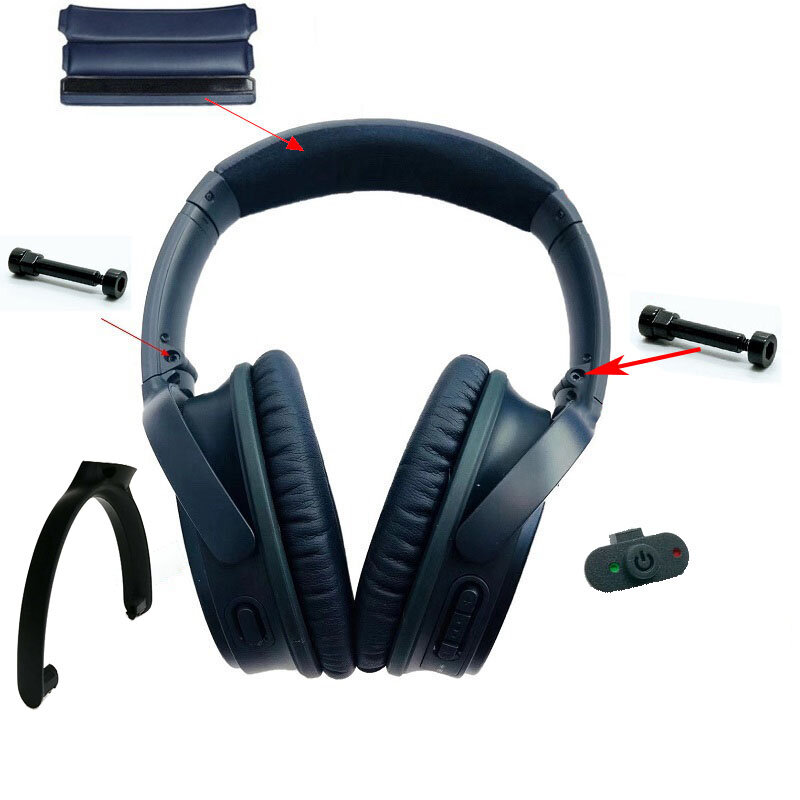 Oryginalne śruby z pałąkiem na głowę dla Bose QC35 i 45 słuchawki bezprzewodowe wymiana części zamiennych Earpad z QC 35 i 25 słuchawek