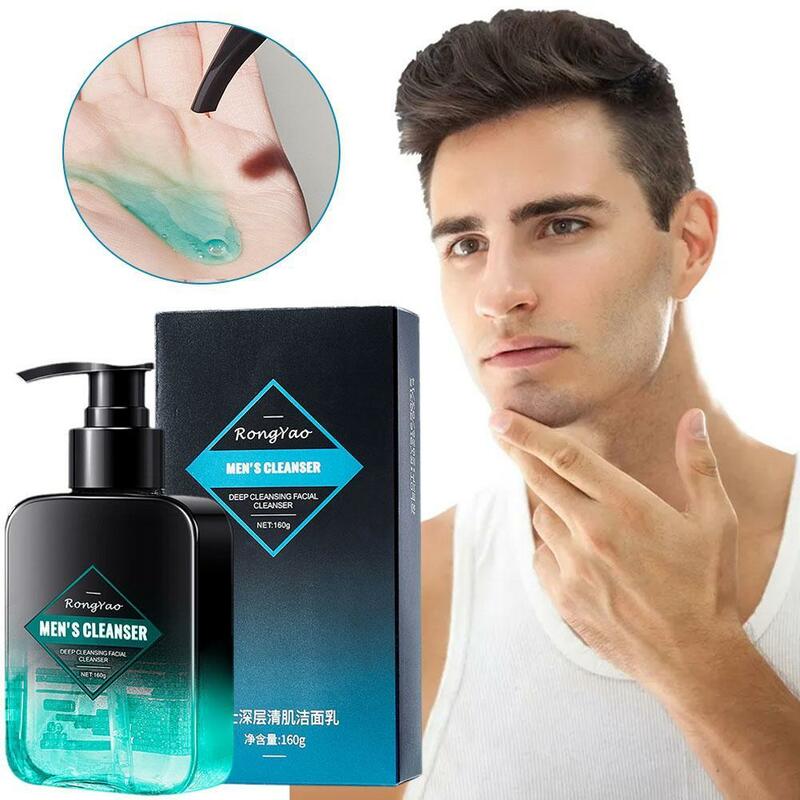 Detergente per il viso detergente per aminoacidi per uomo pulizia dei pori profondi controllo dell'olio levigante per la pelle 160ml