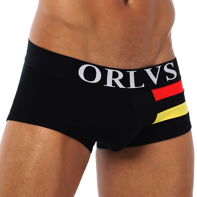 ORLVS męskie bokserki seksowna bielizna miękkie długie bokserki miękka bawełniana kalesony męskie majtki 3D etui spodenki pod spodnie na co dzień krótkie