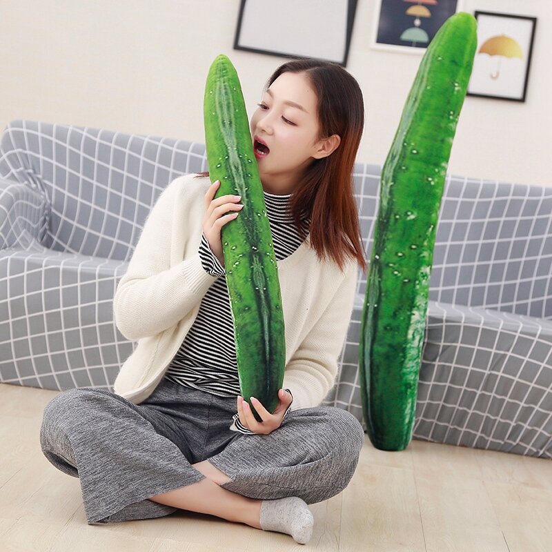 55/70/110cm Huge Simulation Cucumber Plush Toy Cute Stuffed Plant Vegetable Fruit Throw Pillow Cartoon Soft Kids Toys Home Decor
