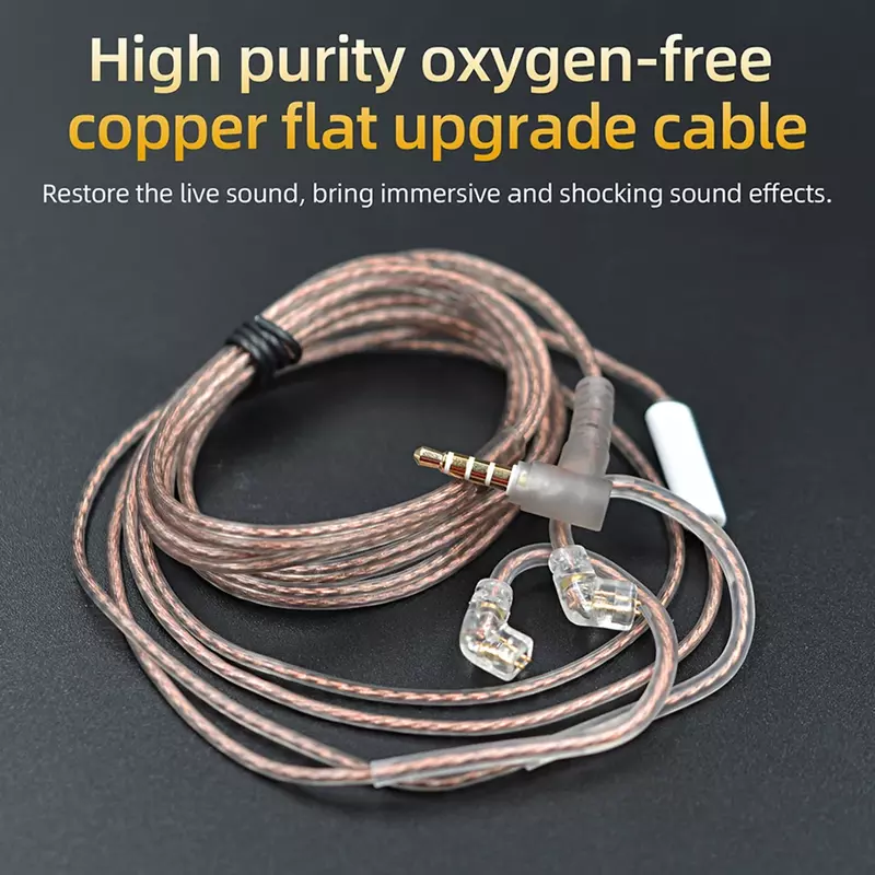 KZ-Cable Original de cobre de alta pureza para auriculares, accesorio para ZS3, ZS4, EDX, ZSN, ZST, ASX, EDX, ZSX, CA4, C12, C16, ZAX, C10