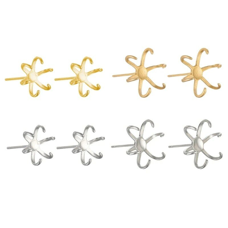 Srebrne/złote kolczyki do uszu puste wsparcie dla ustawień kolczyków DIY tworzenie biżuterii