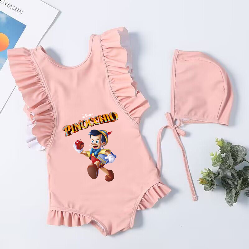 Pinocchio Toddler Baby Swimsuit One Piece Children Swimwear Kids Girl Bathing Suit Swim Shirts for Surfing Bathing Suit Beach