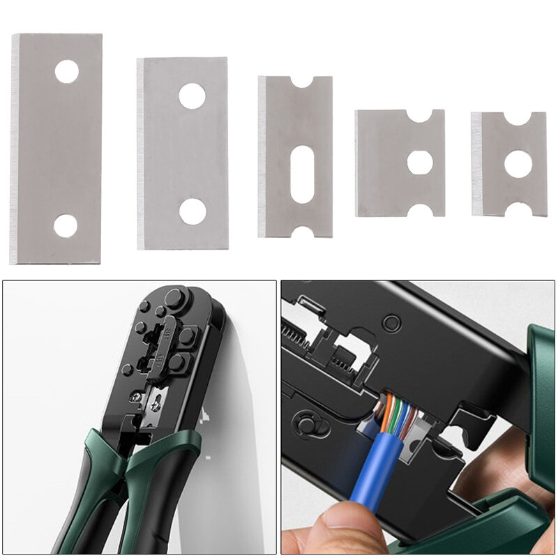 10Pcs 14X10MM 14*12MM 21*10MM 25*12MM 30*12MM Network Clamp Blade Ethernet Cable Plier Network Power Crimper Accessories Parts