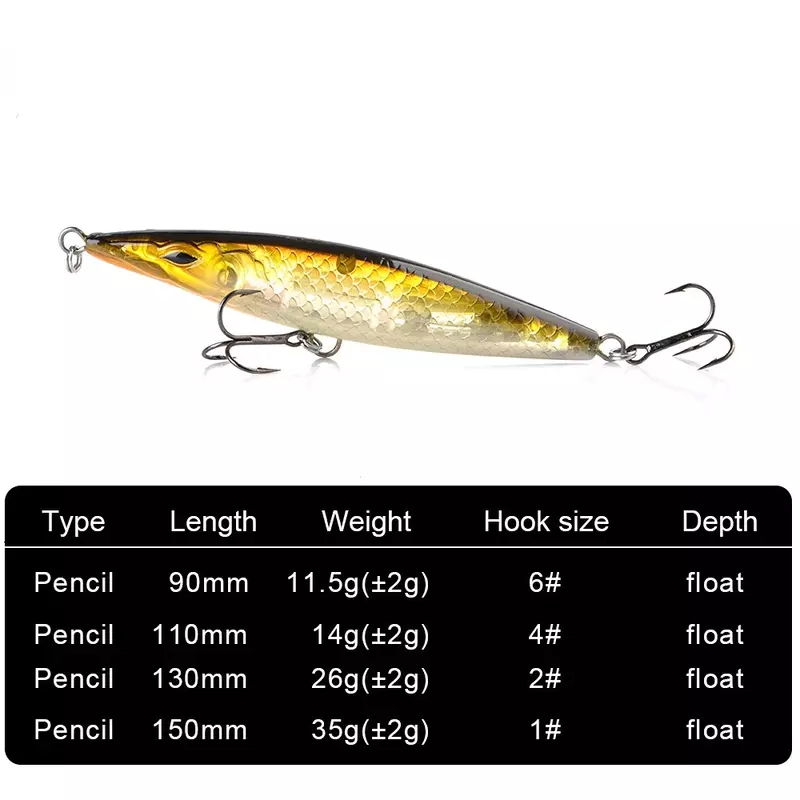 Floating Pencil Fishing Bait Stickbait Wobblers Topwater Baits Long Casting Hard Lure for Sea Bass fishing accessories