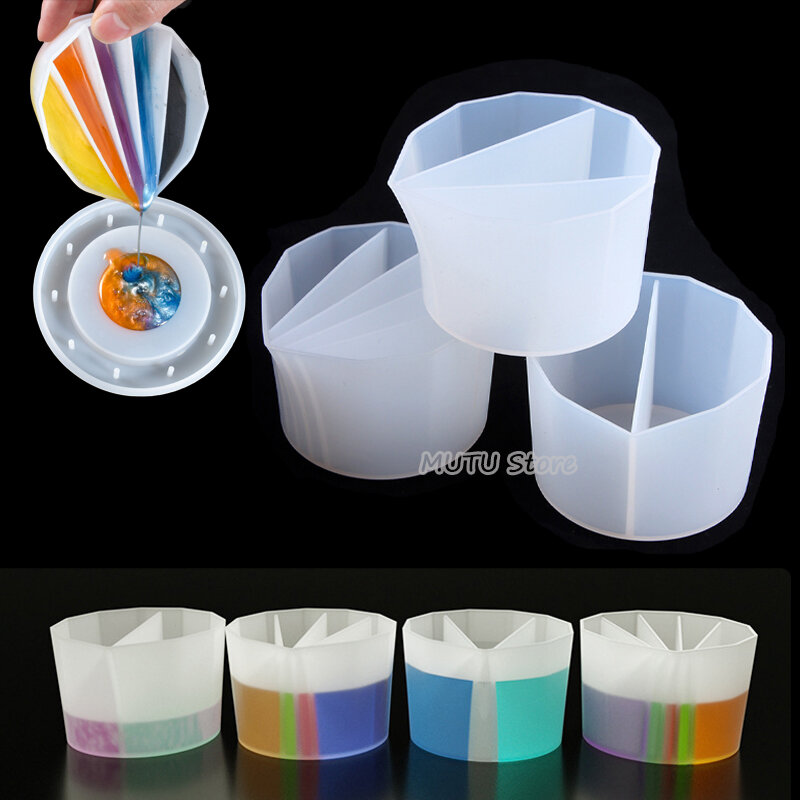 Diy Acrylverf Hars Mal Giet Split Cup Siliconen Epoxy Mengkleur Pigment Afleiding Cup Vloeibaar Art Split Cup Sieraden Maken