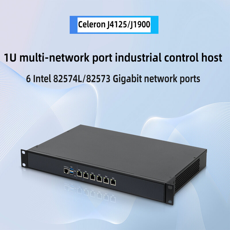 XCY 1U Firewall Appliance Network Security Server Gateway Linux Pfsense Rackmount PC PoE i5 3210M 3805 J4125 6*LAN centOS