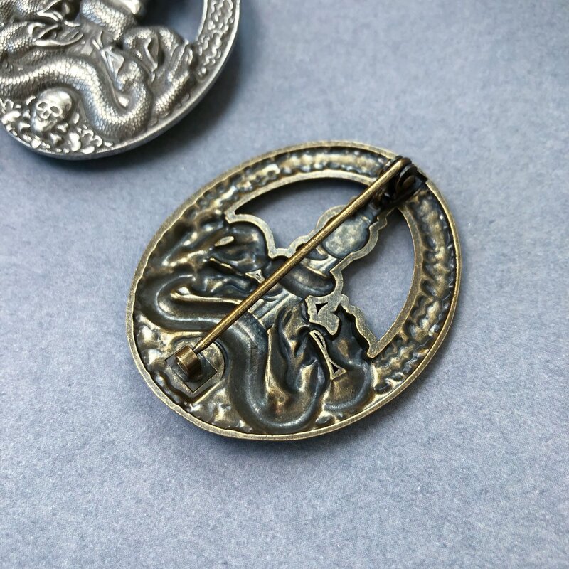 Spot German Anti Game Medal, Foreign Commemorative Medal, Soviet Medal, Hydra Medusa brooch, Skull Badge