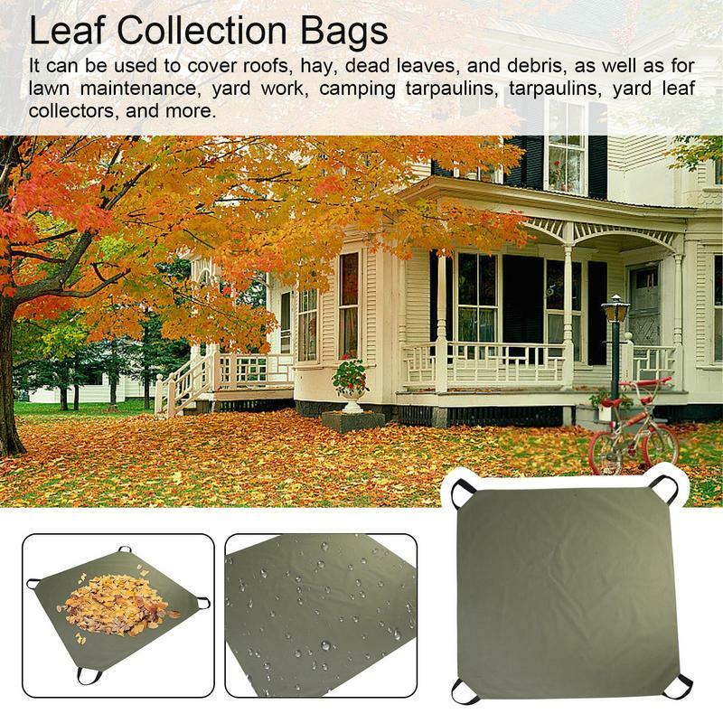 Tas koleksi daun dapat dilipat tas koleksi daun tahan air empat titik tas daun dapat digunakan kembali tas rumput kolektor untuk halaman taman