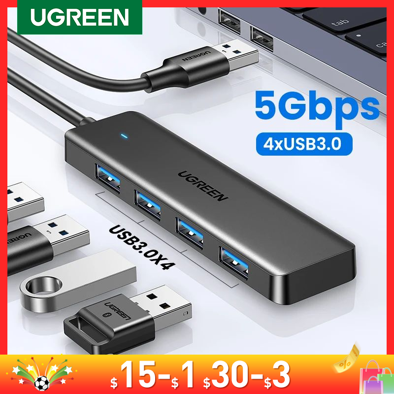 UGREEN USB 3.0 허브 슬림형 마우스, 키보드, 맥북 프로 에어 노트북 데스크탑 PC Xbox PS5 스플리터 호환, 4 포트 USB 허브
