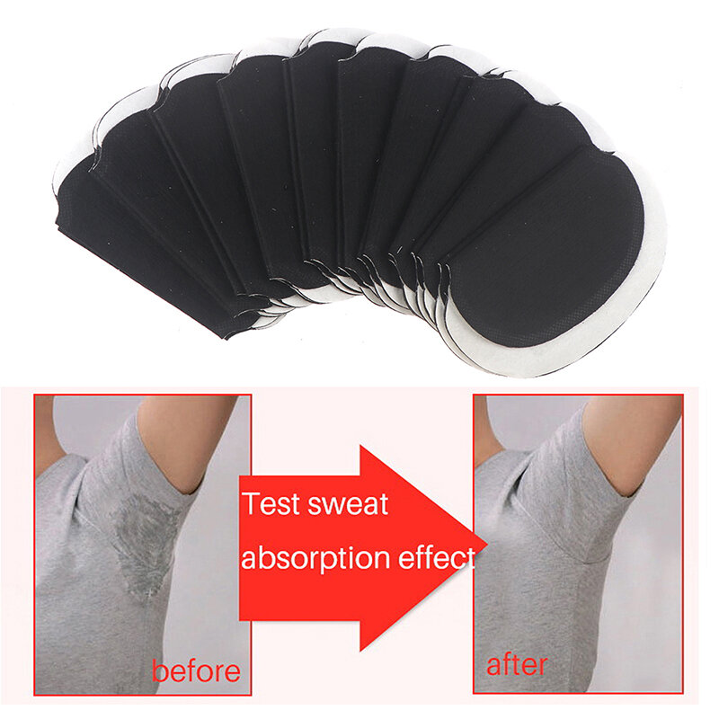 20pcs/10pairs Disposable Underarm Shirt Antiperspirant Protection From Sweat Pads Black Deodorant Armpit Absorbent Pad