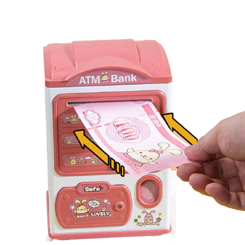 อิเล็กทรอนิกส์กล่องเงินลายนิ้วมือ Piggy Bank ขนาดใหญ่กล่องสำหรับเหรียญรหัสผ่านปลอดภัยกล่องการ์ตูนน่ารัก Savings Bank ของขวัญสำหรับเด็ก