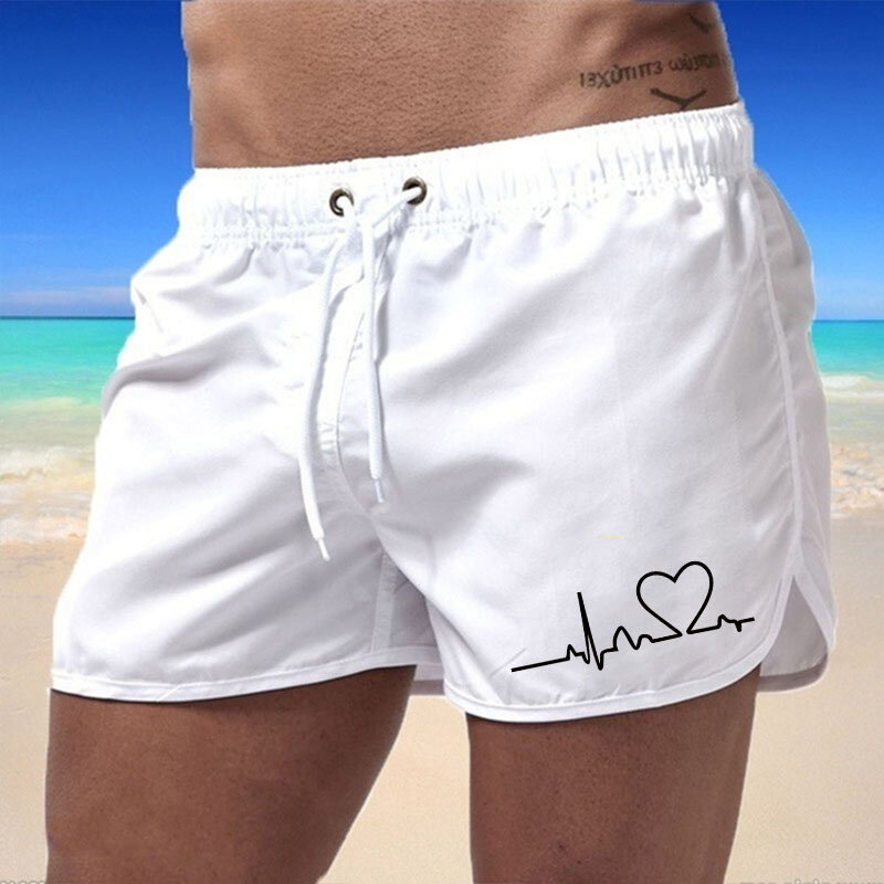 Shorts de secagem rápida masculino, moda banho verão, roupa de bolso, surf, respirável e confortável