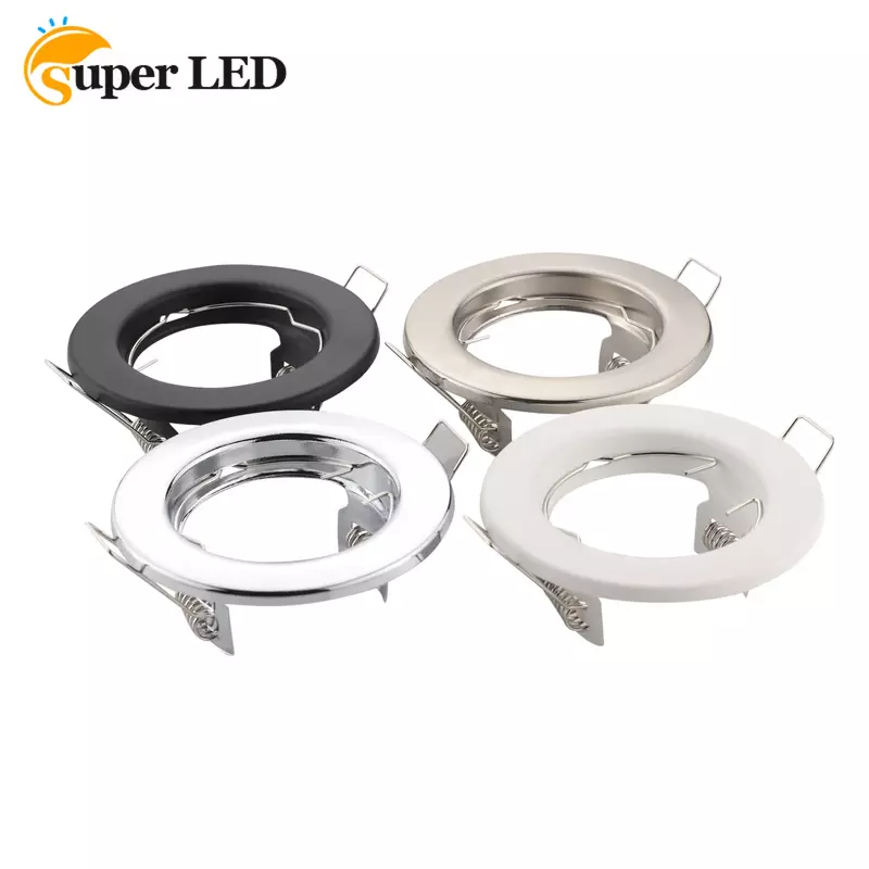 Iron Lamp Body Recessed MR16 Standard GU10 Holder LED Grille Spotlight Housing Front Ring Fixture