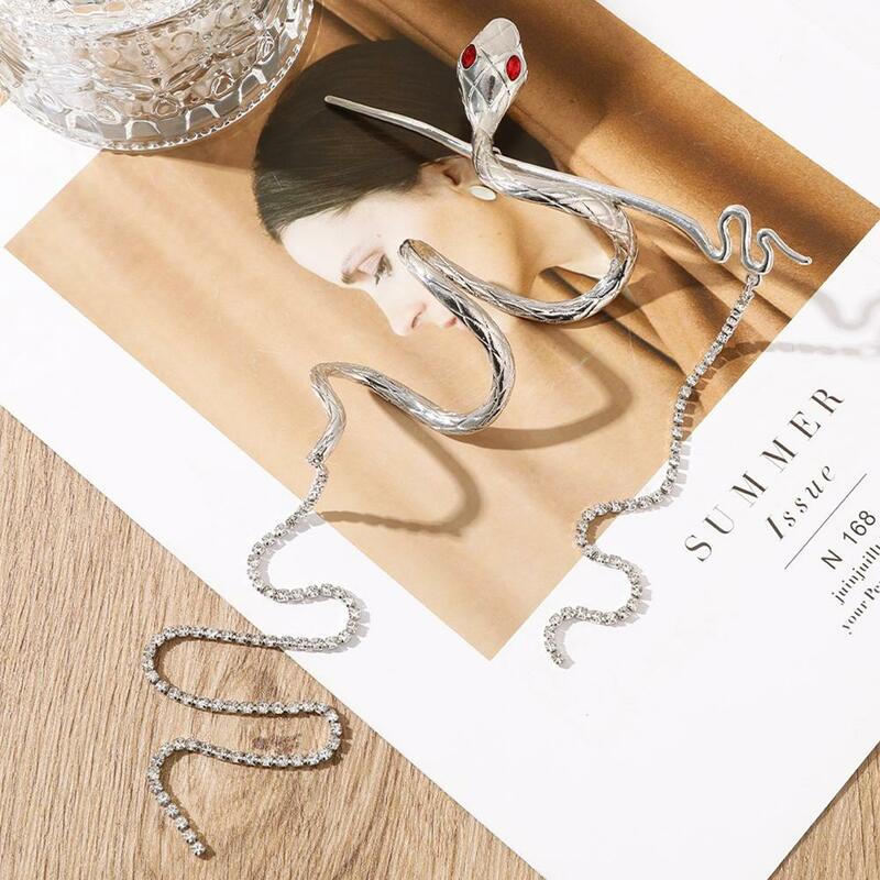 Koreaanse Nieuwe Elegante Kronkelende Slangenvormige Strass Kwastje Knipperende Diamant Haar Clip Haarspeld Hoofdtooi Haaraccessoires Voor S2p7