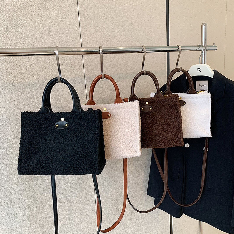 Luxury Tote Designer Bag Small Crossbody Bag For Women 2023 Brand Lamb Wool Handbag Purse Large Capacity Plush Shoulder Bag Lady
