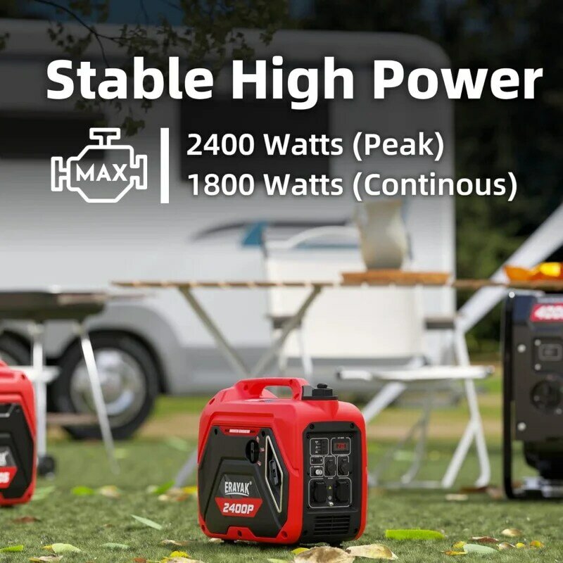 Erayak 2400w tragbarer Wechsel richter generator für den Heimgebrauch, super leiser kleiner Generator für Camping-Not strom versorgung im Freien, g