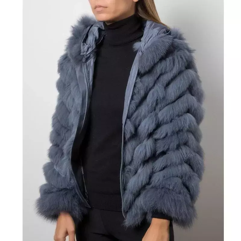 따뜻한 여우털 코트 및 재킷 양면 소매 칼라 분리형 파카 CT261 여성용, 신제품, 겨울