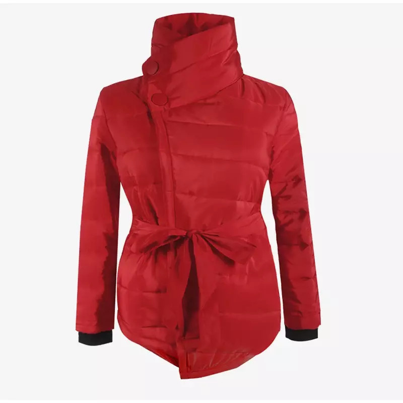 Женское однобортное пальто, повседневное модное тонкое короткое пальто с высоким воротником и поясом на пуговицах, теплая куртка с поясом, Осень-зима 2024