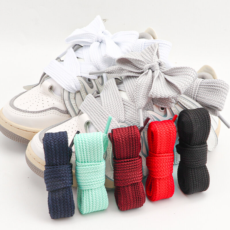 Cordones anchos de 2,5 cm para zapatos, cordones planos a la moda, accesorios para zapatillas, 100/120/140/160CM, 1 par