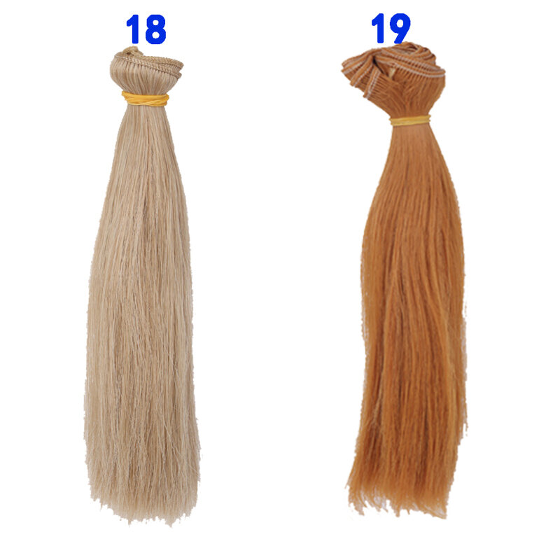 Perruque courte droite pour 100 1/3 BJD, cheveux noirs, dorés, bruns, blancs et gris, 15x1/4 cm, 1 pièce