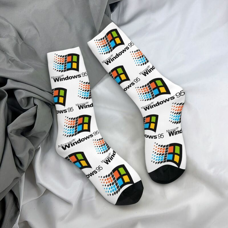 Crew Socken Windows 95 Vaporwave Zubehör für Männlichen Atmungs Crew Socken Frühling Herbst Winter Beste Freund Geschenke